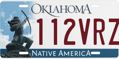 OK license plate 112VRZ