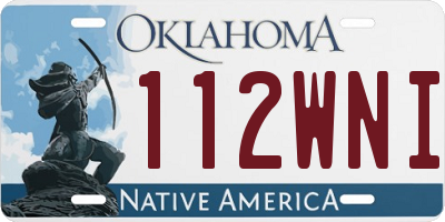 OK license plate 112WNI