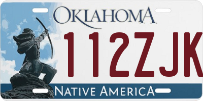 OK license plate 112ZJK