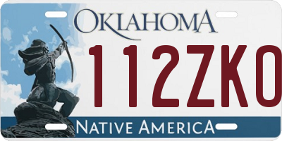 OK license plate 112ZKO