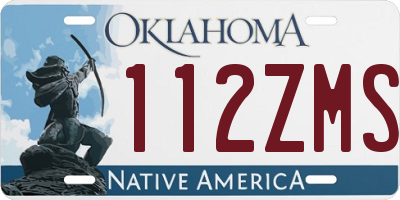 OK license plate 112ZMS