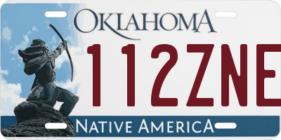 OK license plate 112ZNE