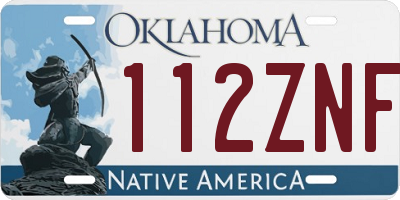 OK license plate 112ZNF