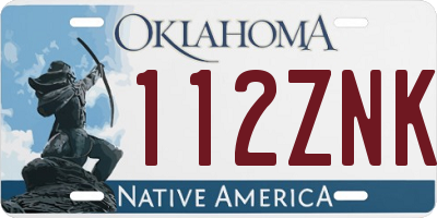 OK license plate 112ZNK