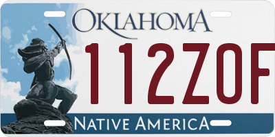 OK license plate 112ZOF