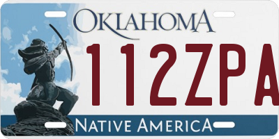 OK license plate 112ZPA