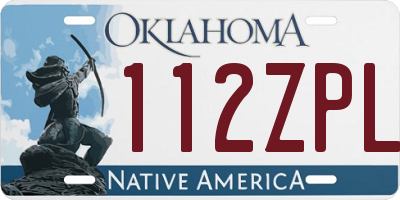 OK license plate 112ZPL