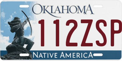OK license plate 112ZSP