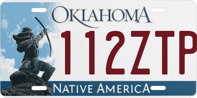 OK license plate 112ZTP