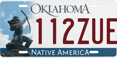 OK license plate 112ZUE