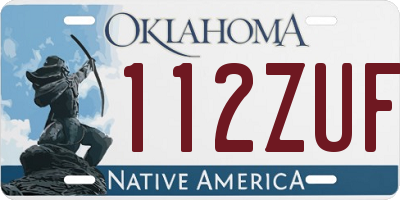 OK license plate 112ZUF