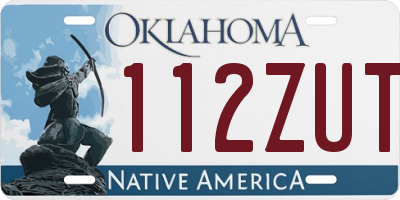 OK license plate 112ZUT