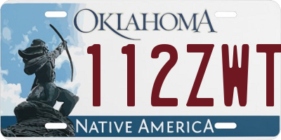 OK license plate 112ZWT