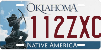 OK license plate 112ZXC