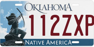 OK license plate 112ZXP
