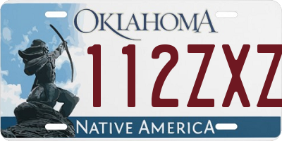 OK license plate 112ZXZ