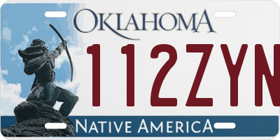 OK license plate 112ZYN