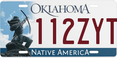 OK license plate 112ZYT