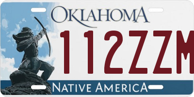 OK license plate 112ZZM