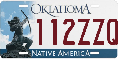 OK license plate 112ZZQ