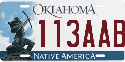 OK license plate 113AAB