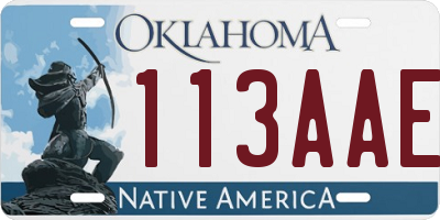 OK license plate 113AAE