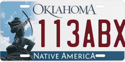 OK license plate 113ABX
