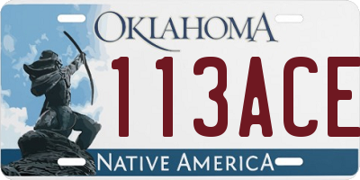 OK license plate 113ACE