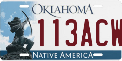 OK license plate 113ACW