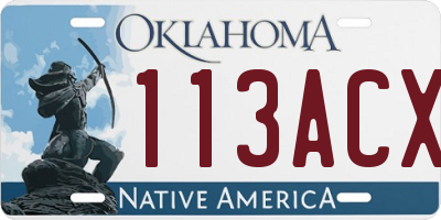 OK license plate 113ACX