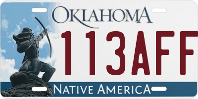 OK license plate 113AFF