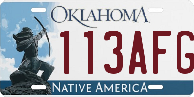 OK license plate 113AFG