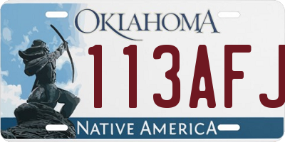 OK license plate 113AFJ