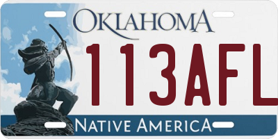 OK license plate 113AFL