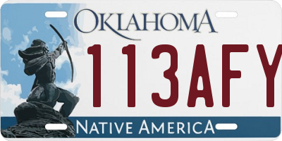 OK license plate 113AFY