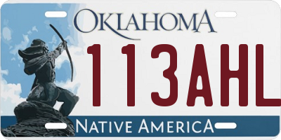 OK license plate 113AHL