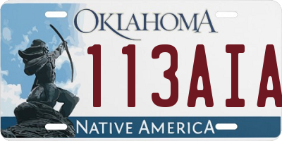 OK license plate 113AIA