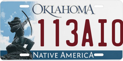OK license plate 113AIO