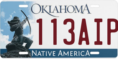 OK license plate 113AIP