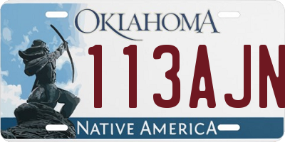 OK license plate 113AJN