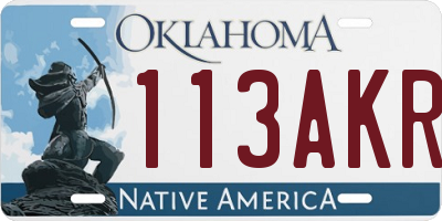 OK license plate 113AKR