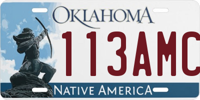 OK license plate 113AMC