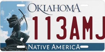 OK license plate 113AMJ
