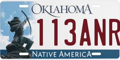 OK license plate 113ANR