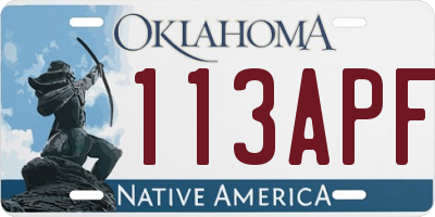 OK license plate 113APF
