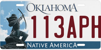 OK license plate 113APH