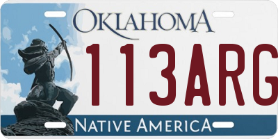 OK license plate 113ARG