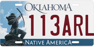 OK license plate 113ARL