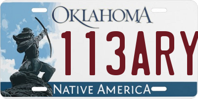 OK license plate 113ARY
