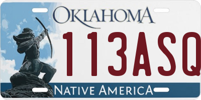 OK license plate 113ASQ